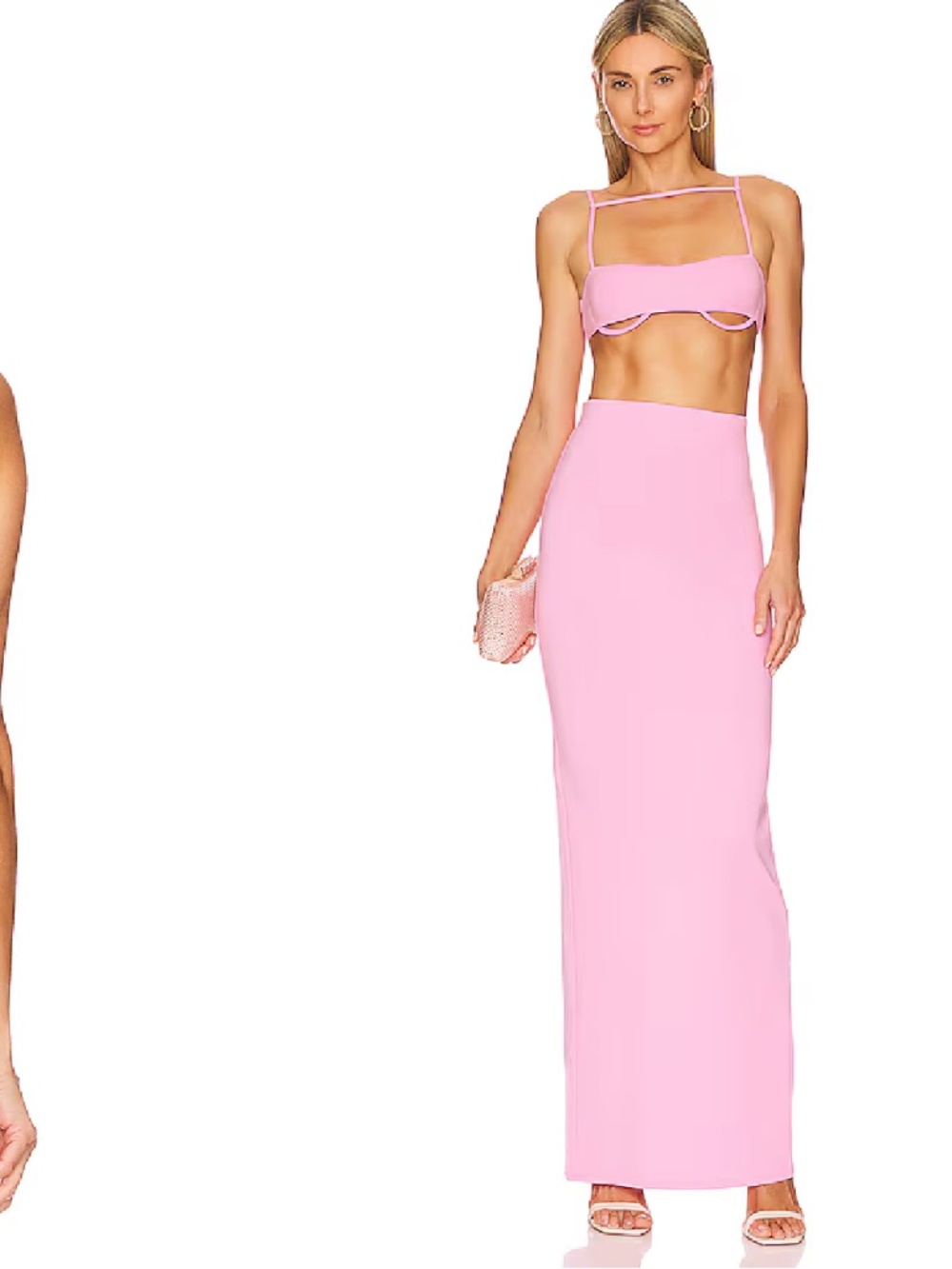 Camila Coelho BELLA Bralette & Maxi Skirt Set NWT, Baby Pink Size Small - Picture 2 of 4